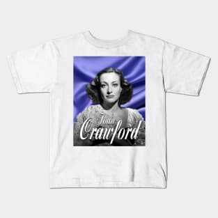 Joan Crawford Purple background Kids T-Shirt